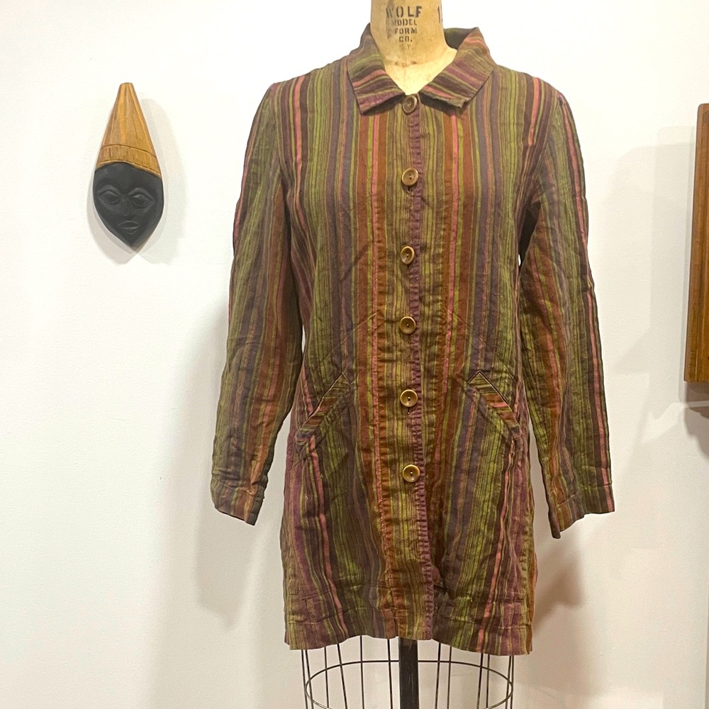 FLAX Linen Blazer Coat. Size SMALL